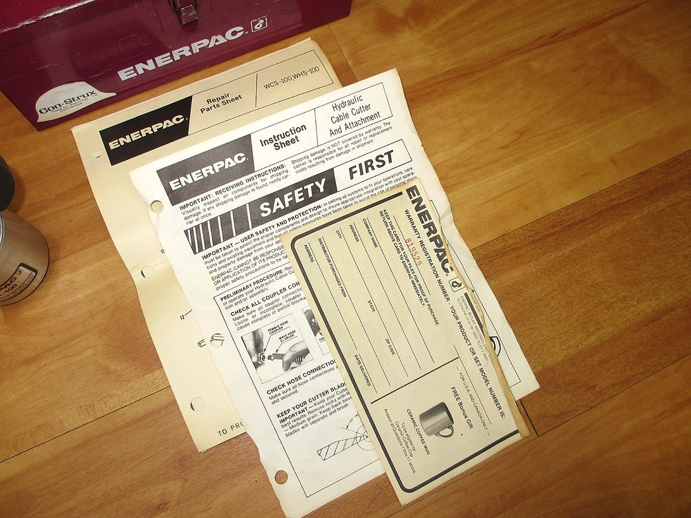 Enerpac WCS-100 *USED NICE* Strux Cable Cutter CS-100