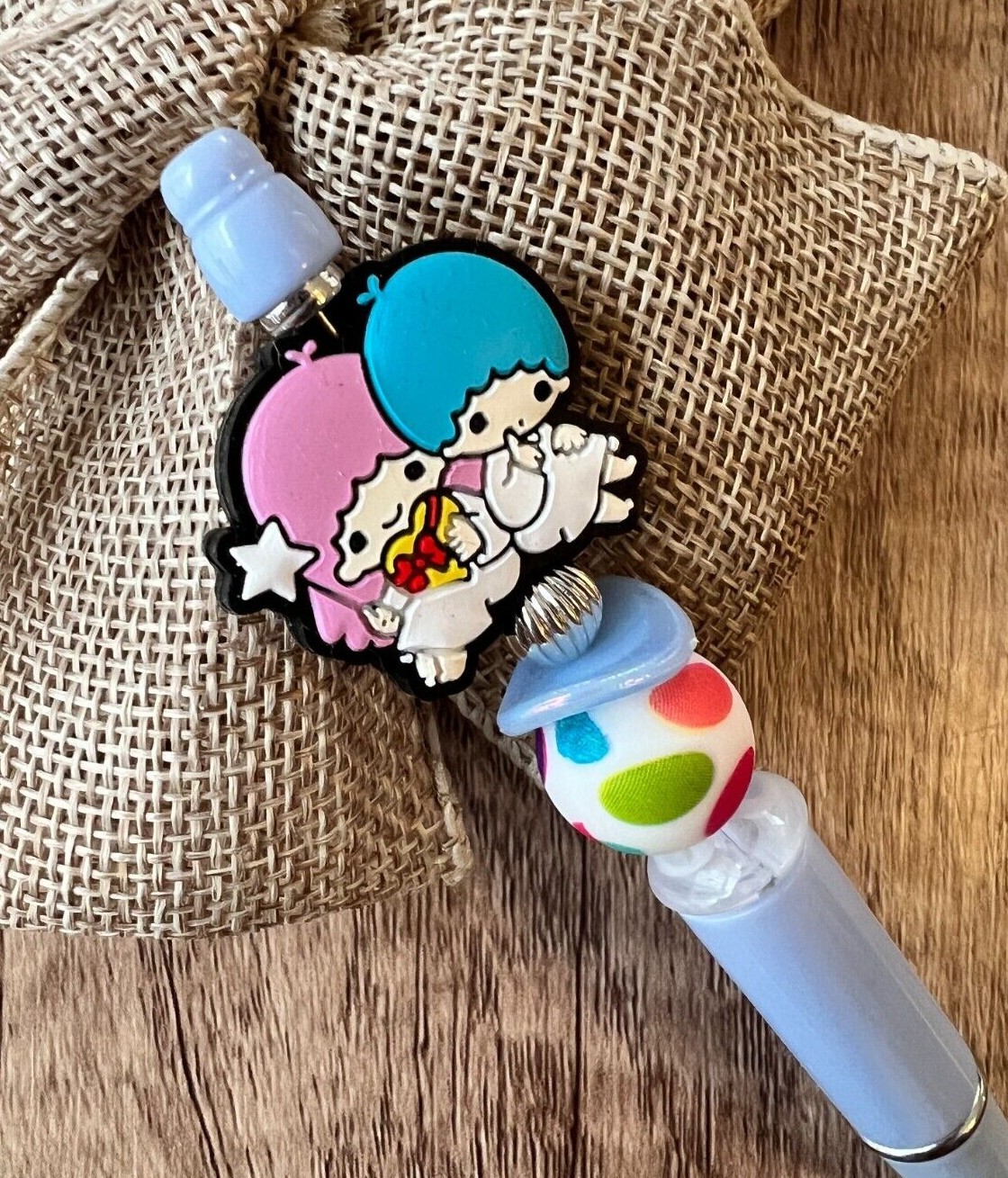 Custom beaded pen. Cute Sanrio characters! gifts, basket filler, journal, teen
