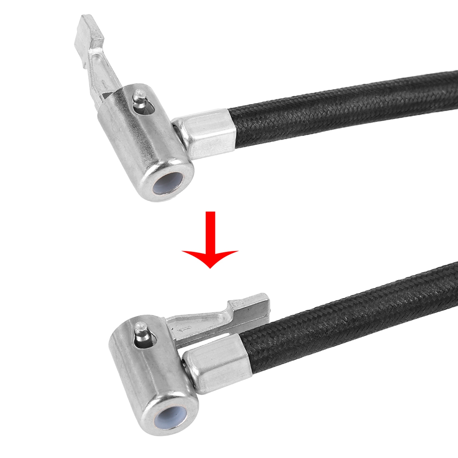 10cm Car Tire Valve Connect Air Chuck Inflator Pump Extension Hose Adapter 2pcs