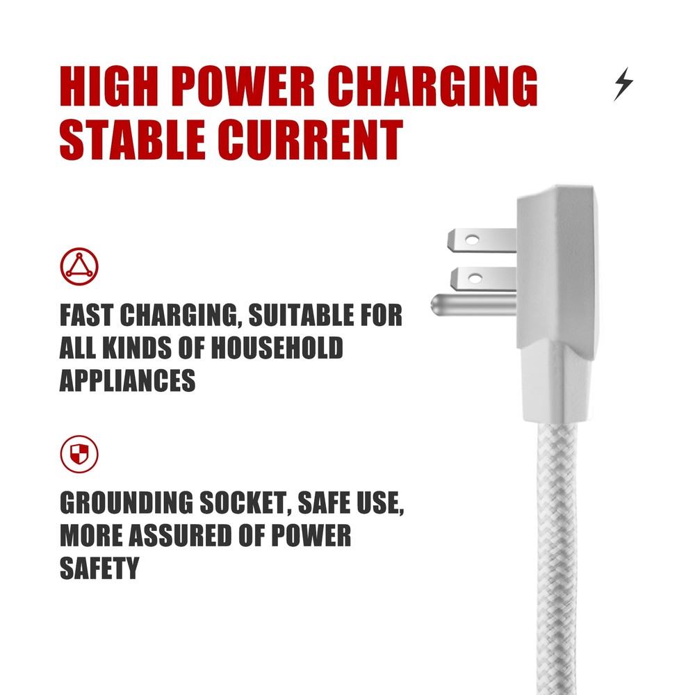 Indoor 3-Outlet 2ft , White