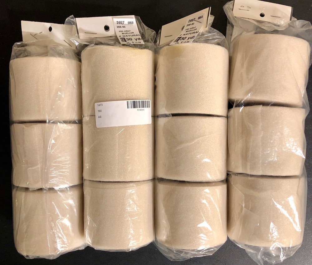 NWT! Mueller Pre-Wrap Under-Wrap Insulating Athletic Tape Natural 3-Pack
