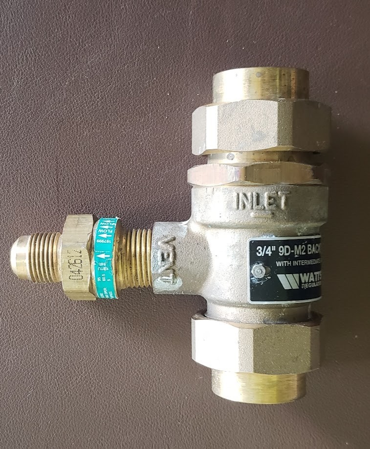 WATTS REGULATOR 9D-M2-3/4 Backflow Preventer (TA4MS) & Excess Flow Valve