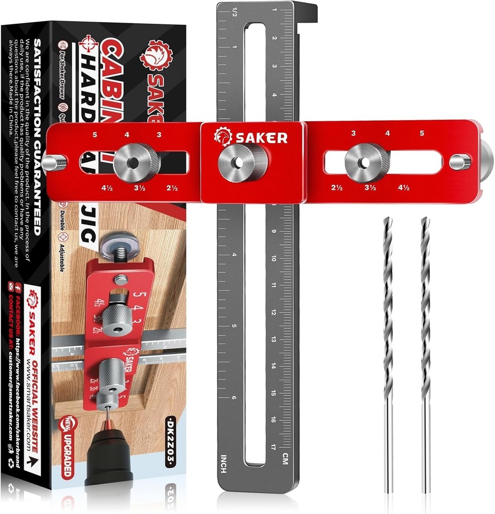 Cabinet Hardware Doweling Jig - Cabinet Handle Template Tool for Knobs and Pu...