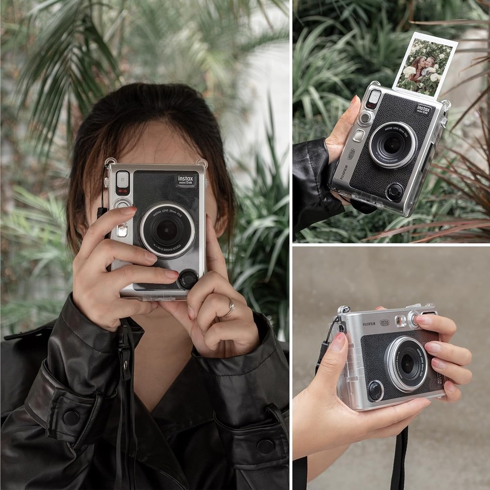 Retro Clear Case for Instax Mini EVO - Lightweight, Durable, and Convenient