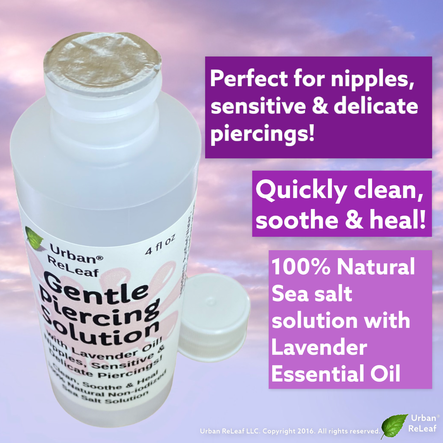 Urban ReLeaf Gentle Piercing Solution! Nipples Aftercare Private Sensitive Spots