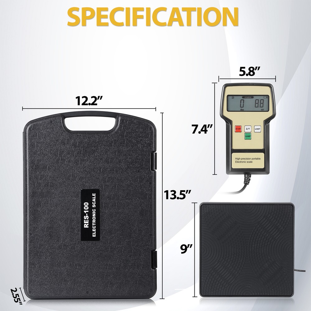 High Precision Electronic Digital Refrigerant Charging Weight Scale Backlit LCD