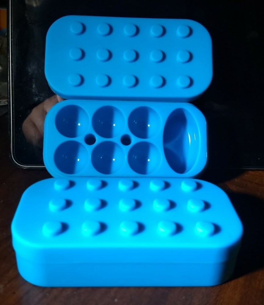 Silicone Container Divided Compartments Stackable Block 4”x2”x1”