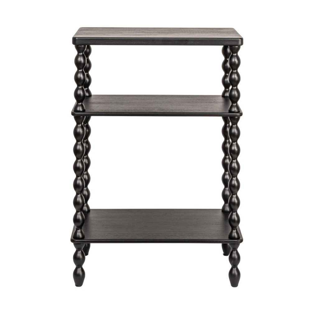 Bobbin Leg Rectangle Wood Accent Table, Black