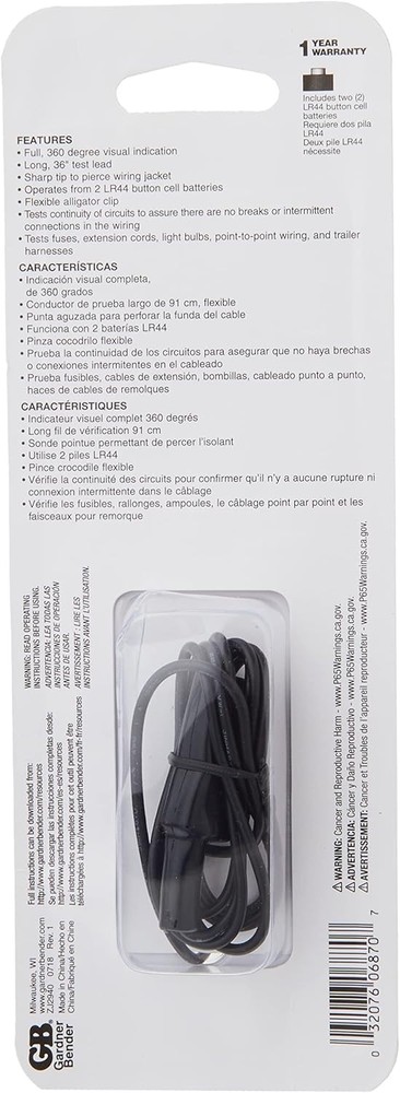 Gardner Bender GCT-3304 Continuity Tester