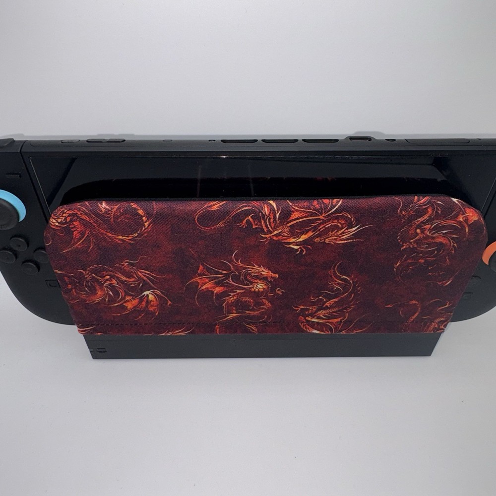 Nintendo Switch 2 Dock Cover Dragons Red Art Screen Protector Dock Sock