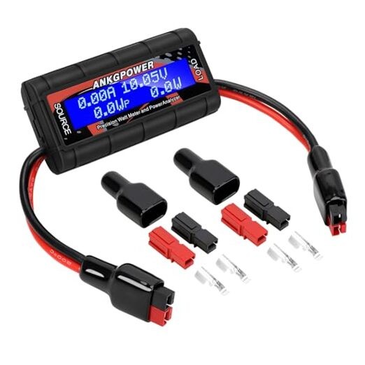 150A Watt Meter Power Analyzer, High Precision RC with Digital LCD BLACK