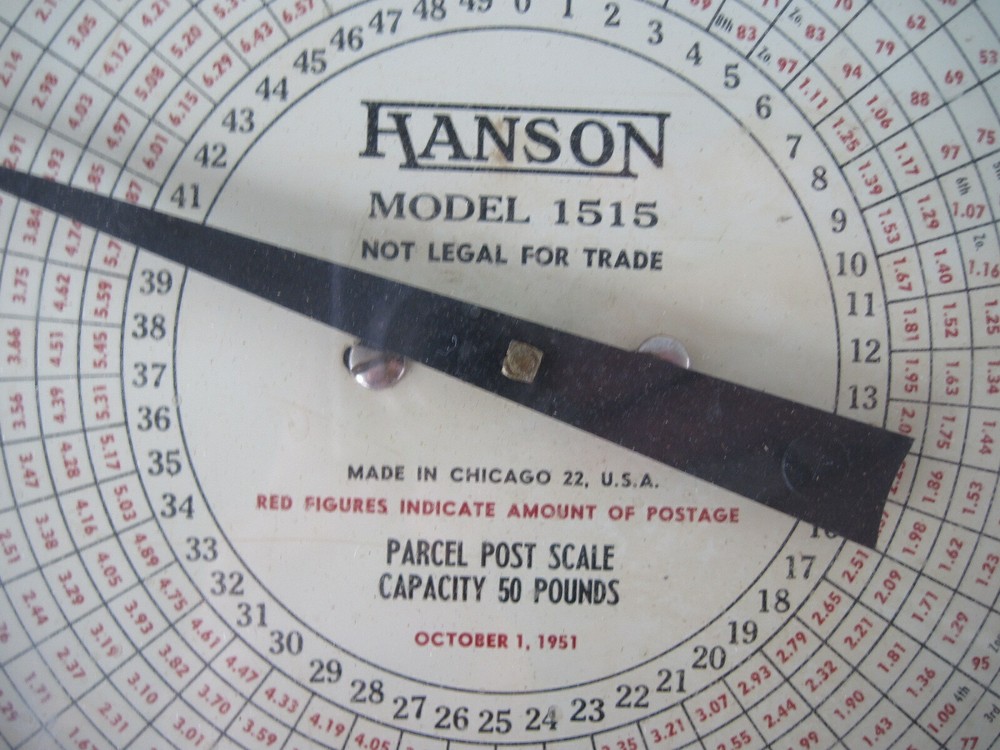 Vintage 1951 Hanson Model 1515 Parcel Post Scale