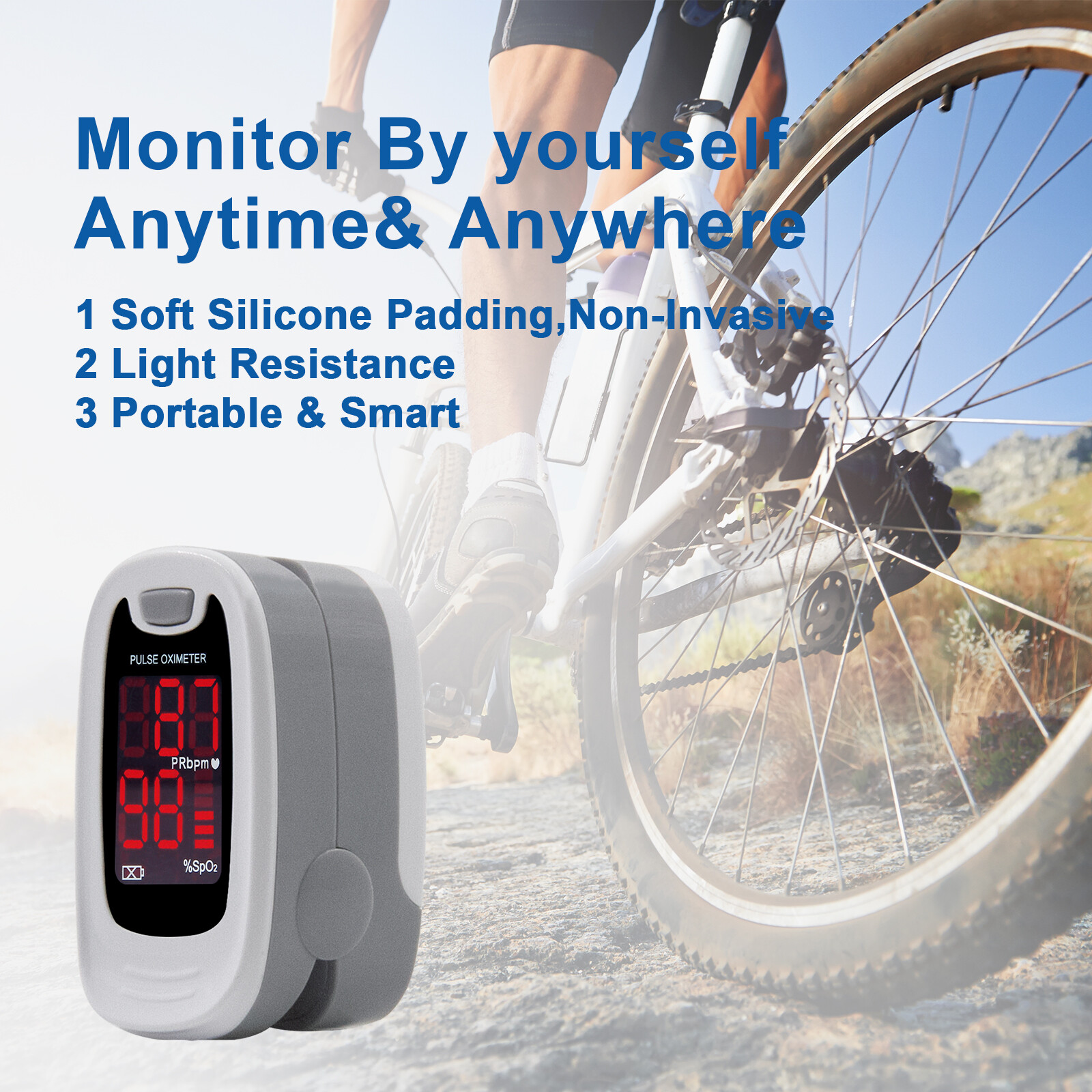 Finger Pulse Oximeter Blood Oxygen Monitor SpO2 Heart Rate Tester Free Bag USA