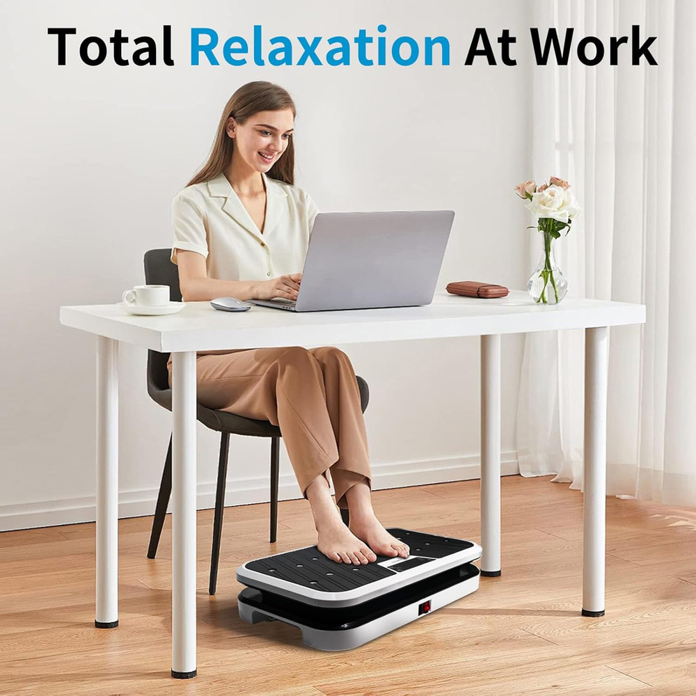 Vibration Plate Exercise Machine with Pushup Handle, Full-Body Vibrating Plate