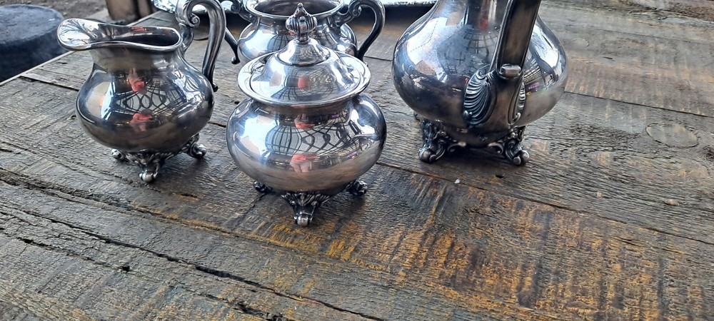 Vintage Reed & Barton 5600 Regent Silverplate 4 Pc Coffee Tea Set NO TRAY