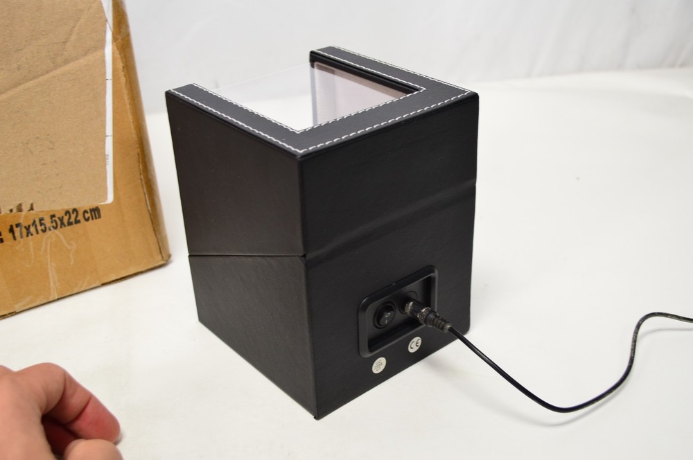 JQueen Single Black Leather Automatic Watch Winder