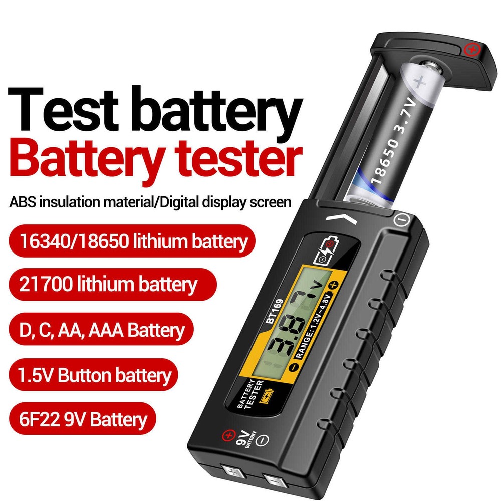 Home Battery Tester Battery Checkers With Digital Display For AA AAA C D Button