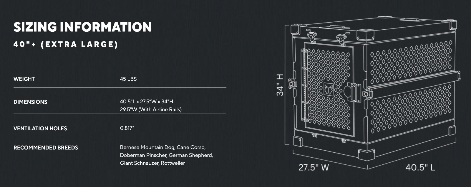 Impact Collapsible Dog Crate MINT 40"+ XL Gray