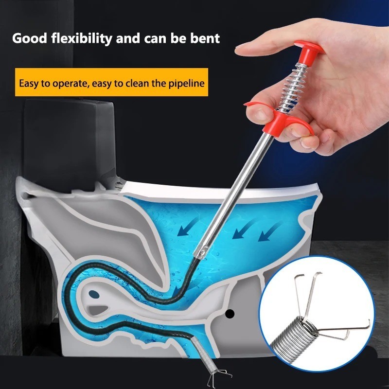 60Cm Spring Pipe Dredging Tools, Drain Snake, Drain Cleaner Sticks Clog Remover