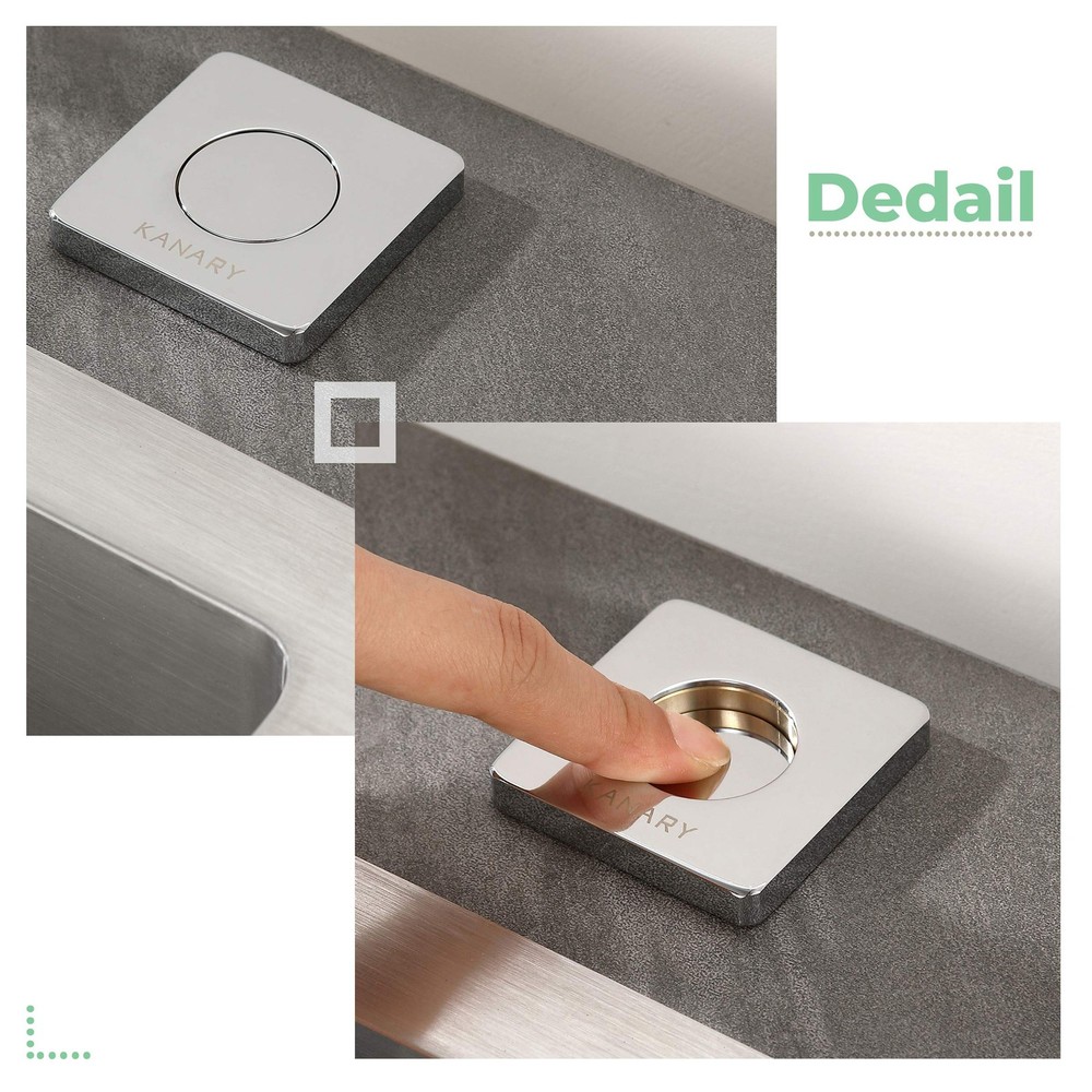 Air Switch Button for Garbage Disposal All Brass Sink Counter Top Square Chrome