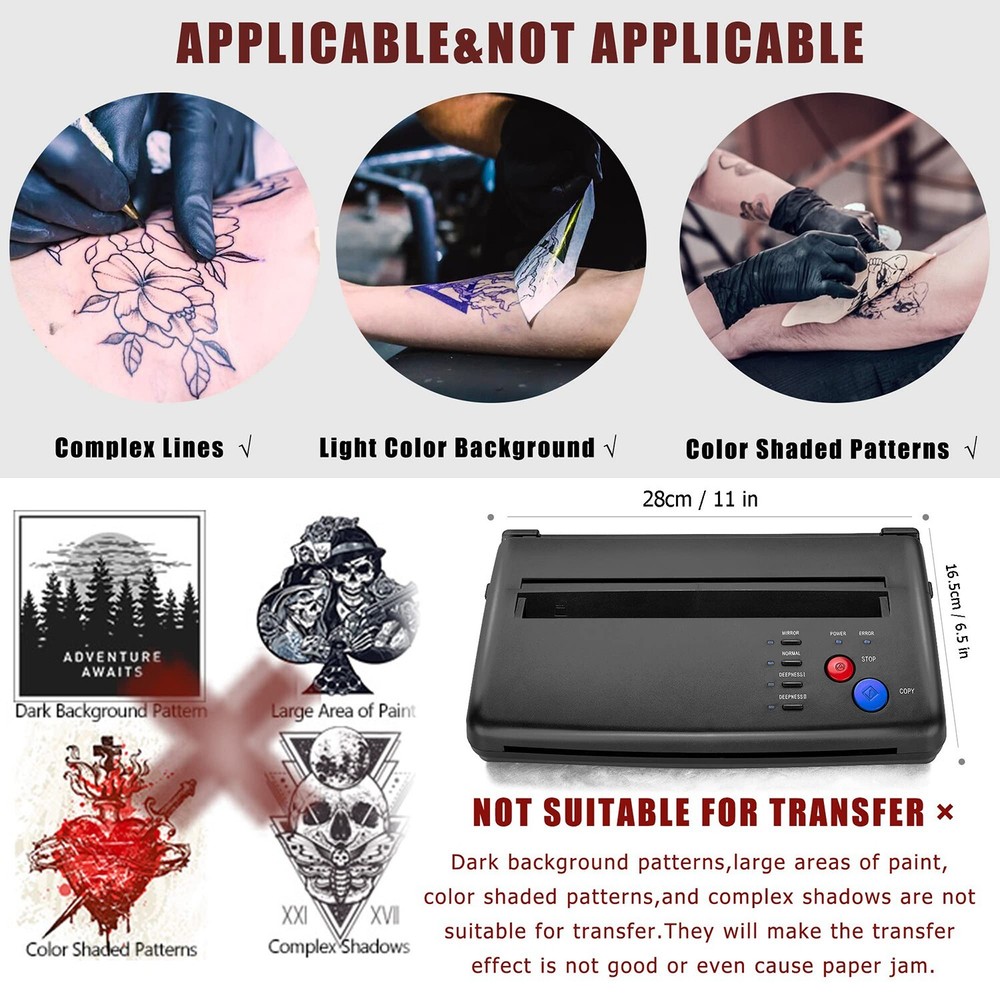 Tattoo Thermal Stencil Maker Tattoo Transfer Copier Printer Machine A4 &A5 Paper