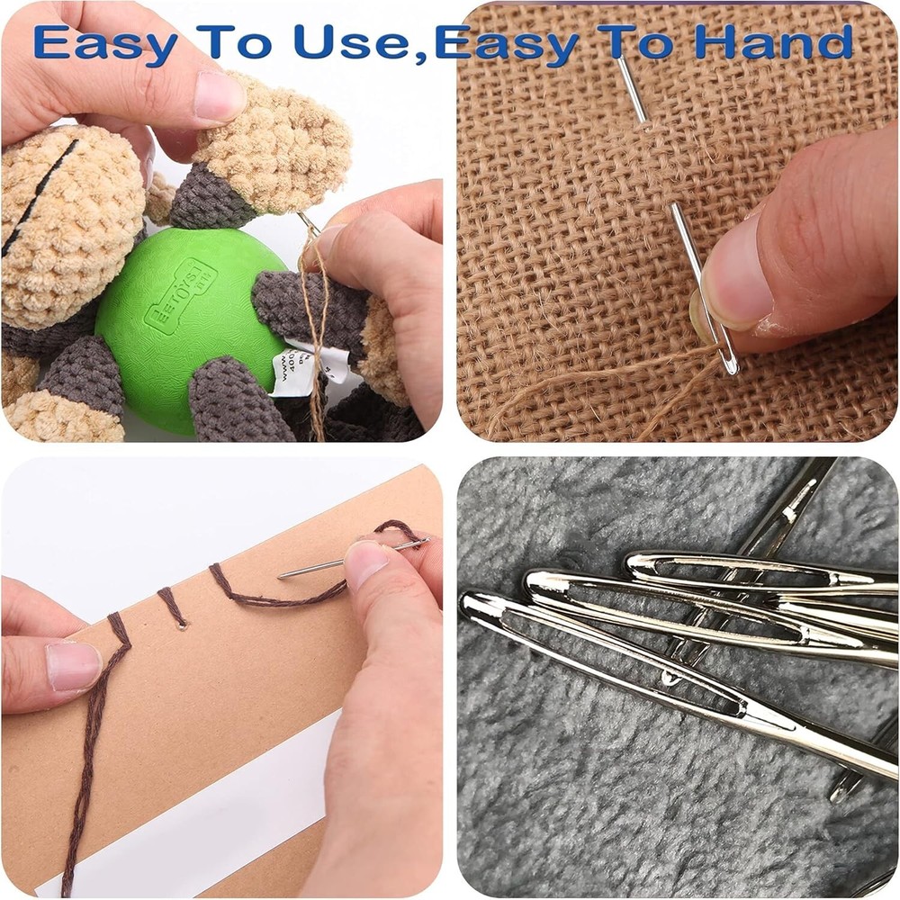 9 Piece Blunt Needles Set - Effortless Yarn Threading with Large Eye Design