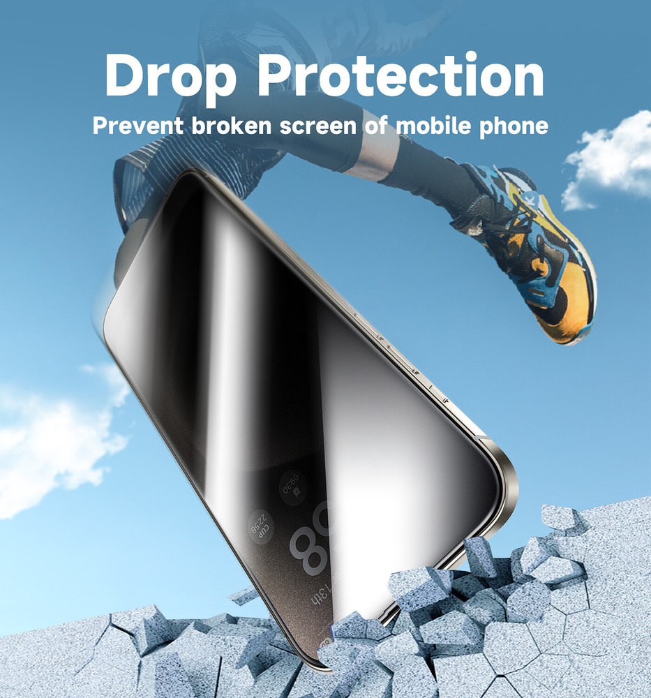 MAGIC JOHN for iPhone 15 Pro 6.1 inch 2 Pack Privacy Glass Screen Protector