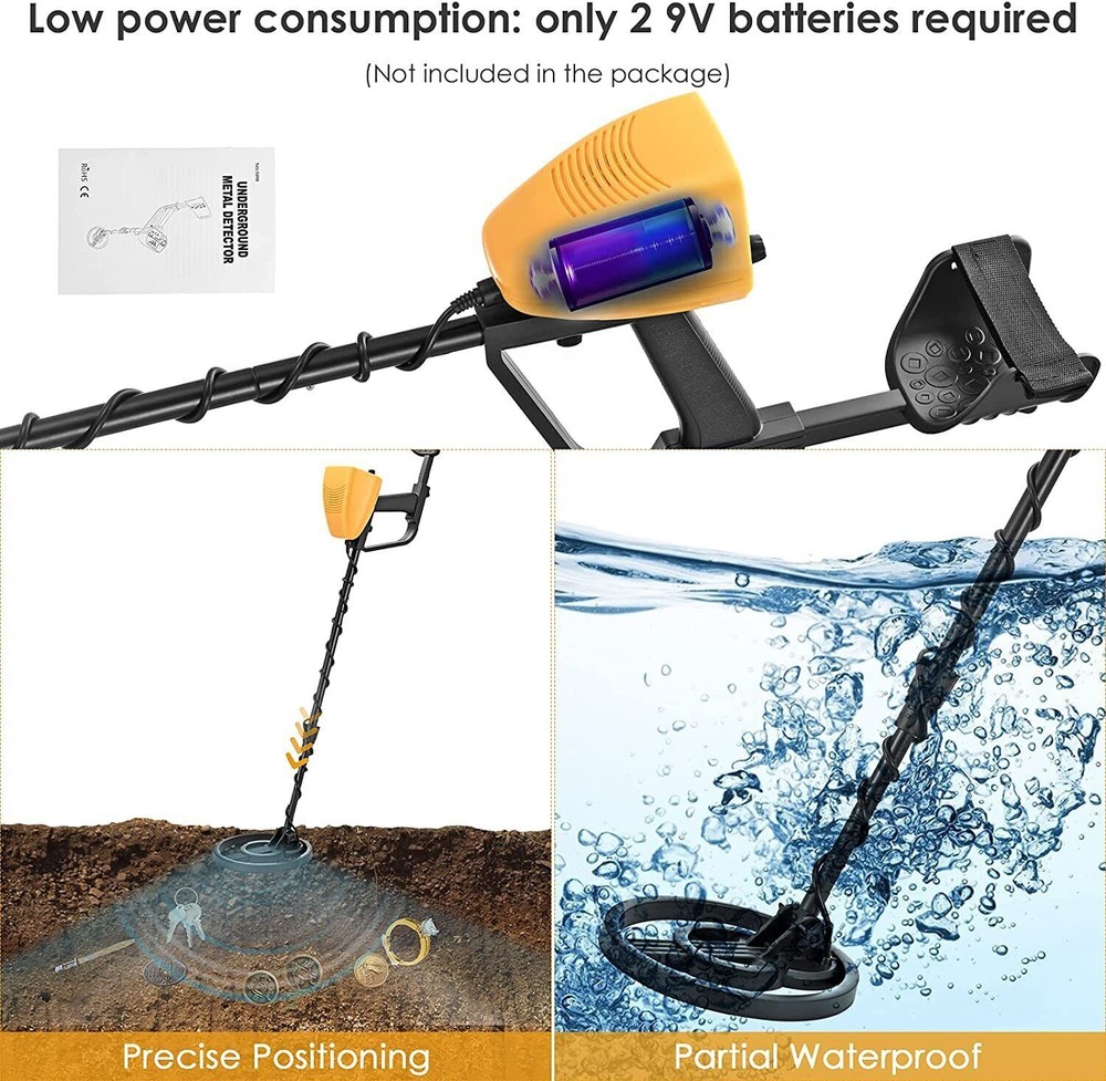 LCD Display Underground Metal Detector Gold Digger Hunter Deep Sensitive Coil