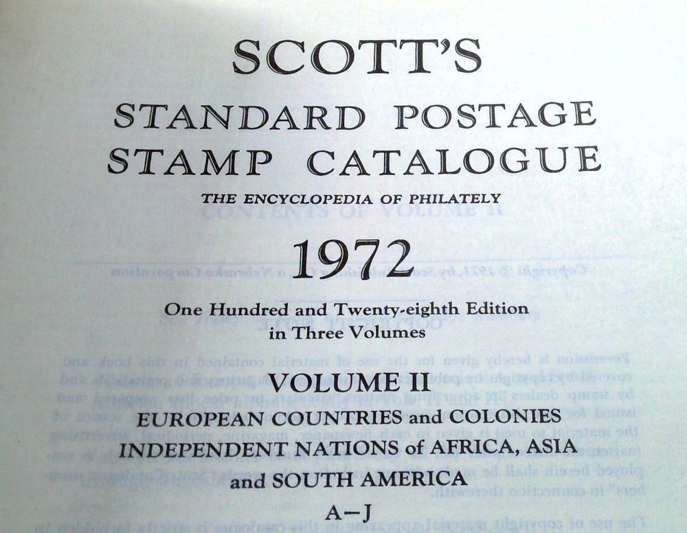Scott Standard Postage Stamp Catalogue 1972 3 Volumes Encyclopedia Philately