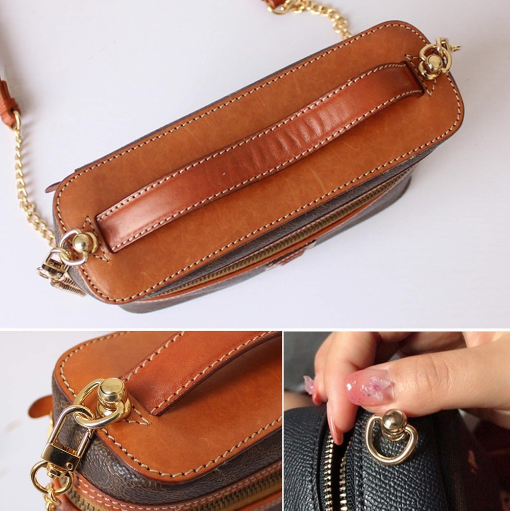 Brass D-Rings: Quick Crossbody Conversion Kit for Leather Craft Lovers