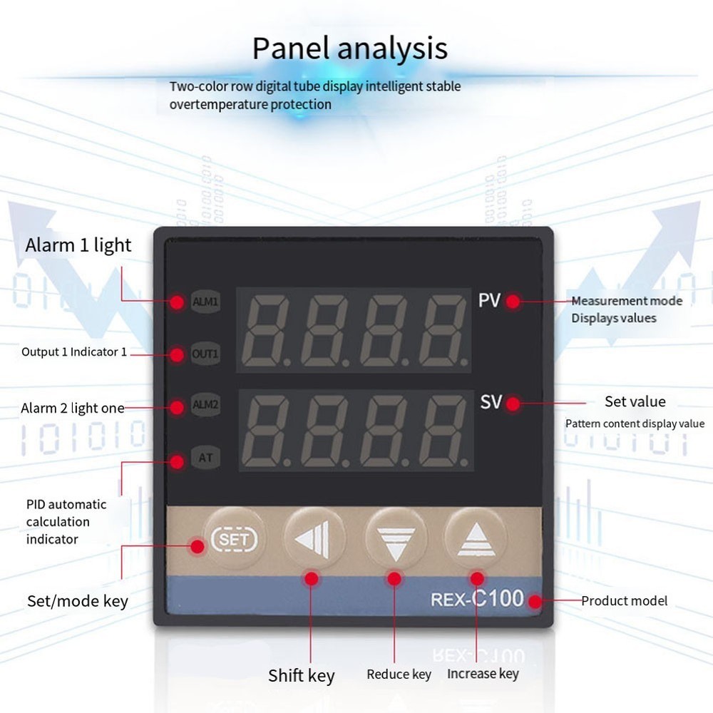 REXC700 V AN PID Controller for SSR Output Thermostat with Multi Input Support
