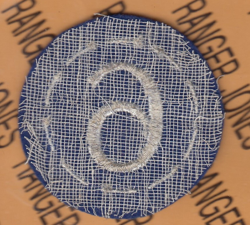 WWII US Army 6th CORPS Command wool ~2.5" patch c/e 6CA