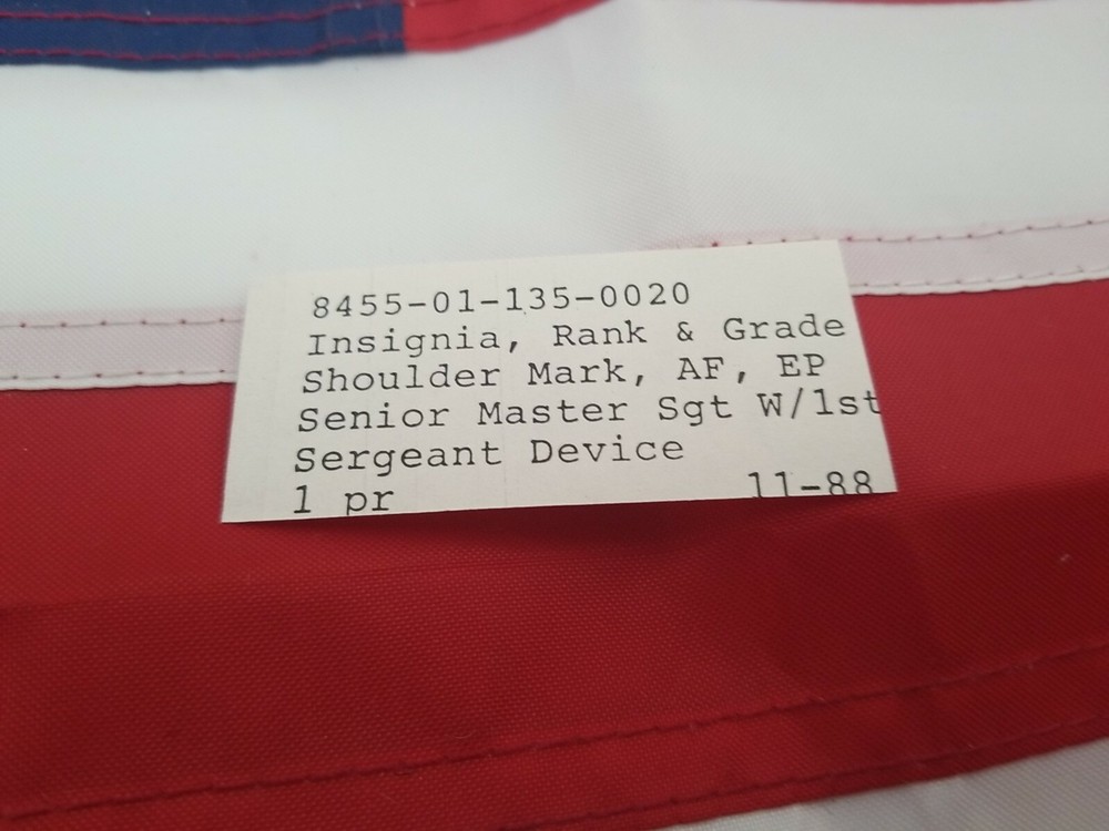 2 Air Force senior master sergeant with 1st Sergeant device shoulder marks