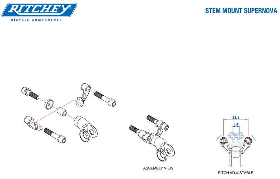 Ritchey Universal Stem Face Plate Accessory Mount: Supernova, Black