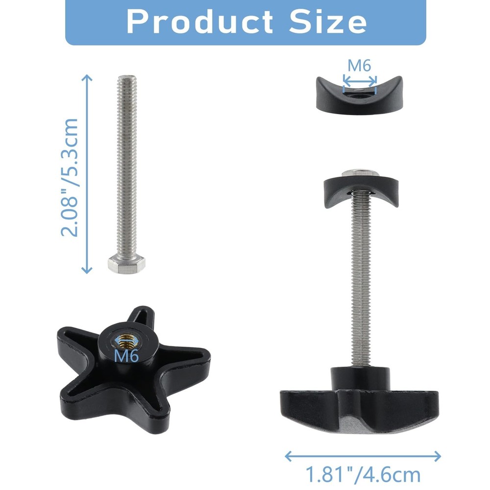 Arm Adjustment Knobs for Rollators - 4 Pack Pentagram Walker Parts