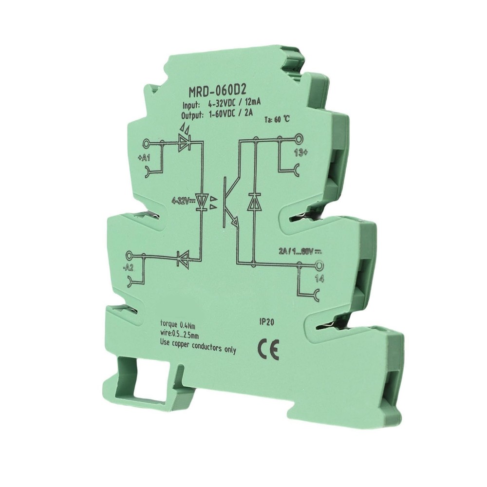 6.2mm DIN Rail Solid State Relay Module 432VDC Input Normally Open LED