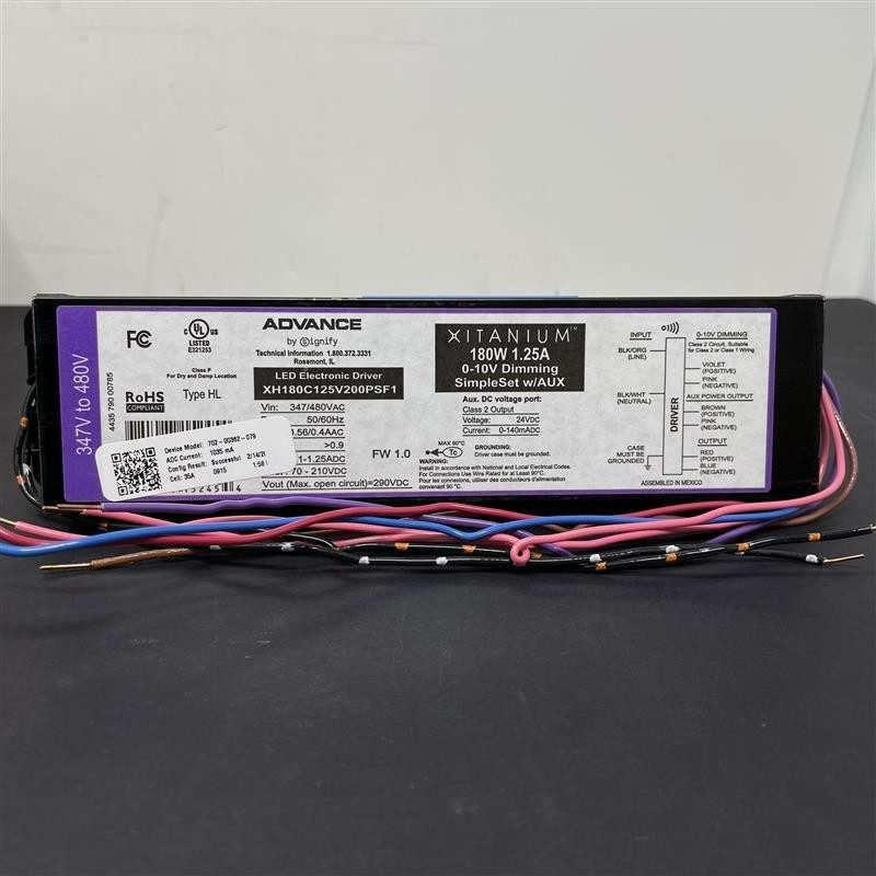 Lithonia Lighting Advance Xitanium Programmable LED Driver -XH180C125V200PSF1
