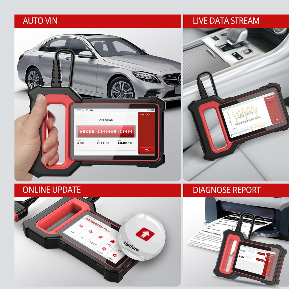 THINKSCAN PLUS S4 OBD2 Scanner ABS SRS EPB 5 System Diagnostic Tool FCA AutoAuth