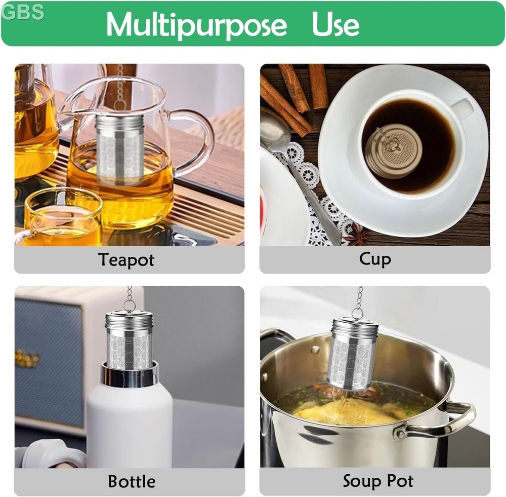 2 Pack Tea Infuser for Loose Tea, Extra Fine Mesh Tea Strainers Teapot Cups