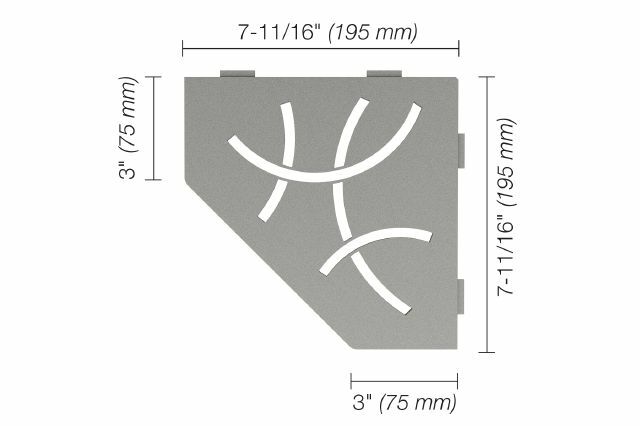 Schluter SHELF-E - Pentagonal Curve Design - Stone Grey - SES2D6TSSG