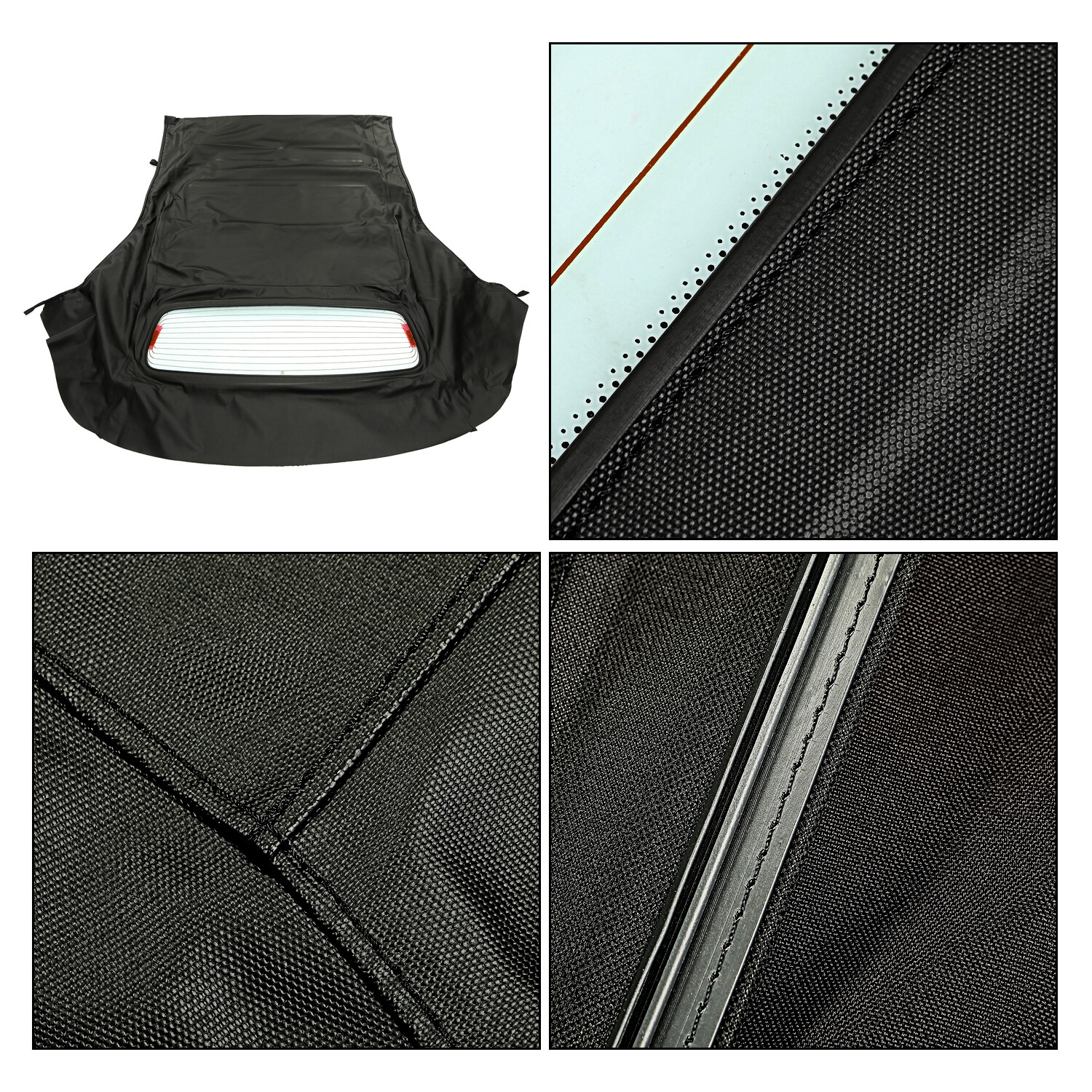 For Ford Mustang 2005-2014 Black Convertible Soft Top w/Heated Glass Window