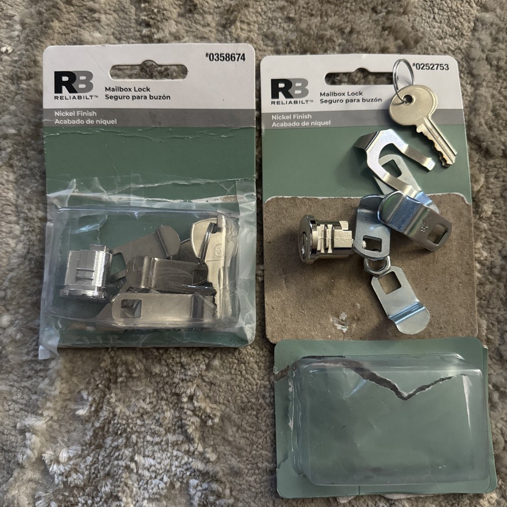 RELIABILT Mailbox Lock Nickel Finish Open Box Replacement Lock set 2
