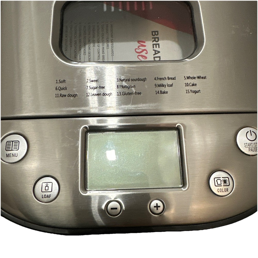 Frigidaire EBRM100 2LB Stainless Steel Bread Maker 15 Programs LCD Display