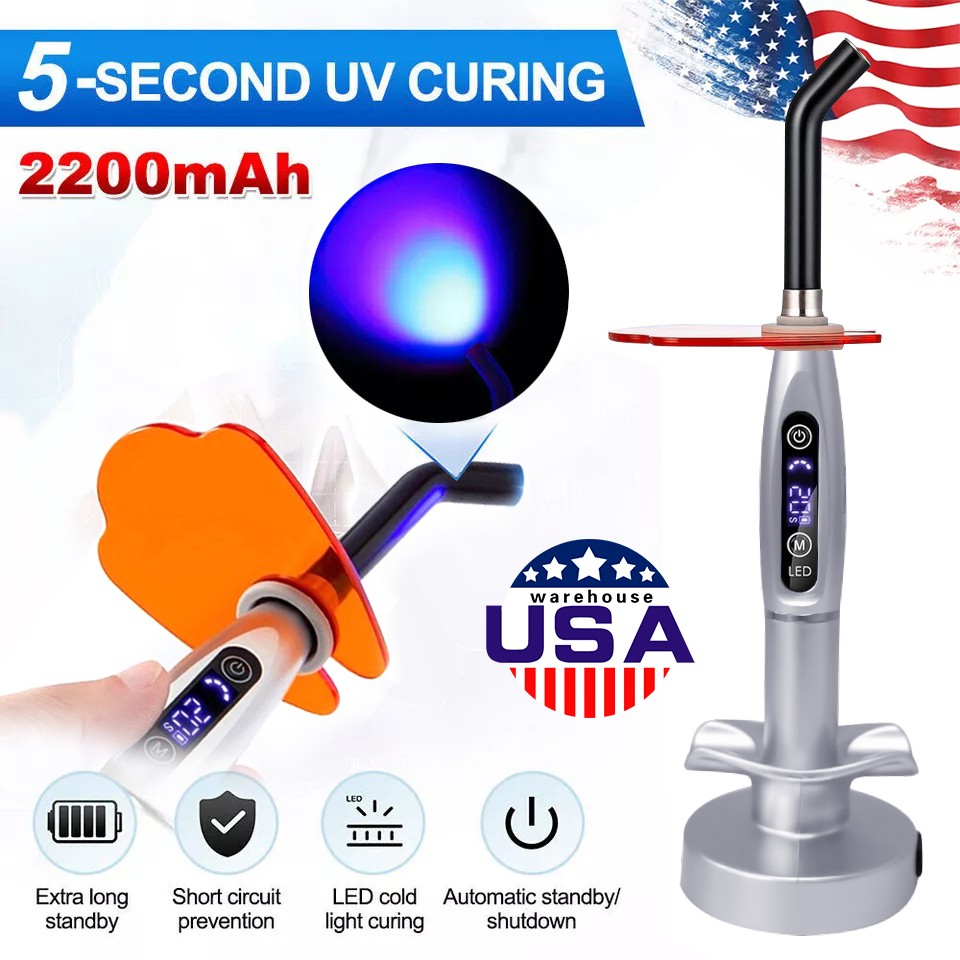 Dental LED Cure Curing Light Lamp 2000mw 5W Tool Resin Cure Wireless Cordless st