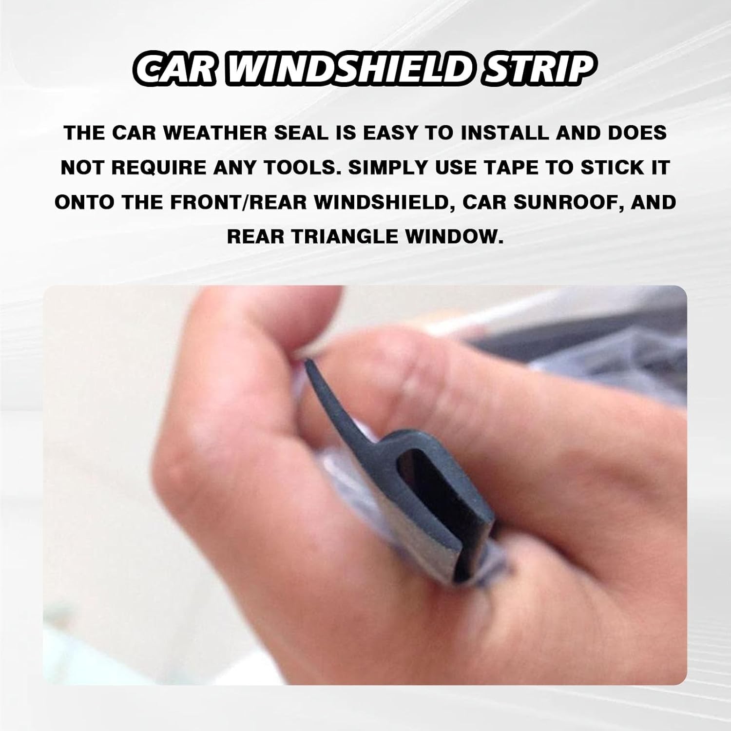 Windshield Cowl Rubber Seal Strip, 1.7M/5.6Ft Car Front and Rear Weatherstrip Su
