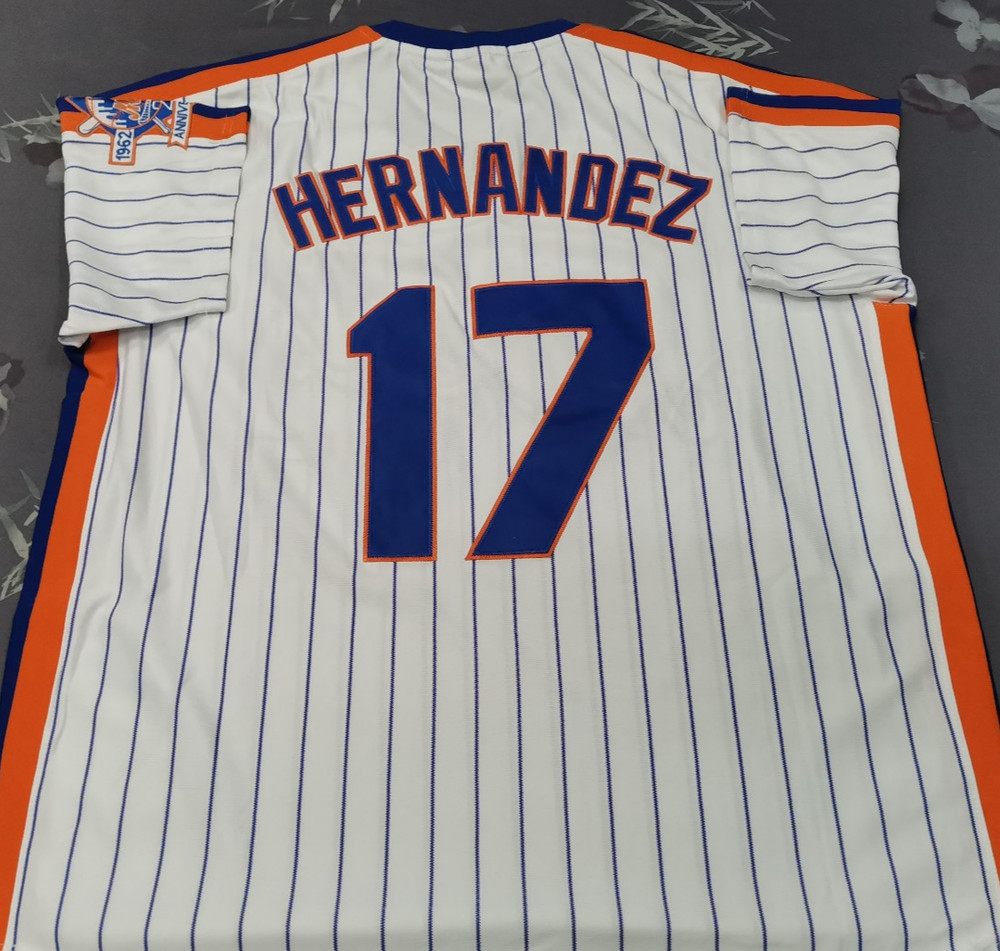 VINTAGE Keith Hernandez #17 Mets Throwback Pullover White Sewn Stitched Jersey.