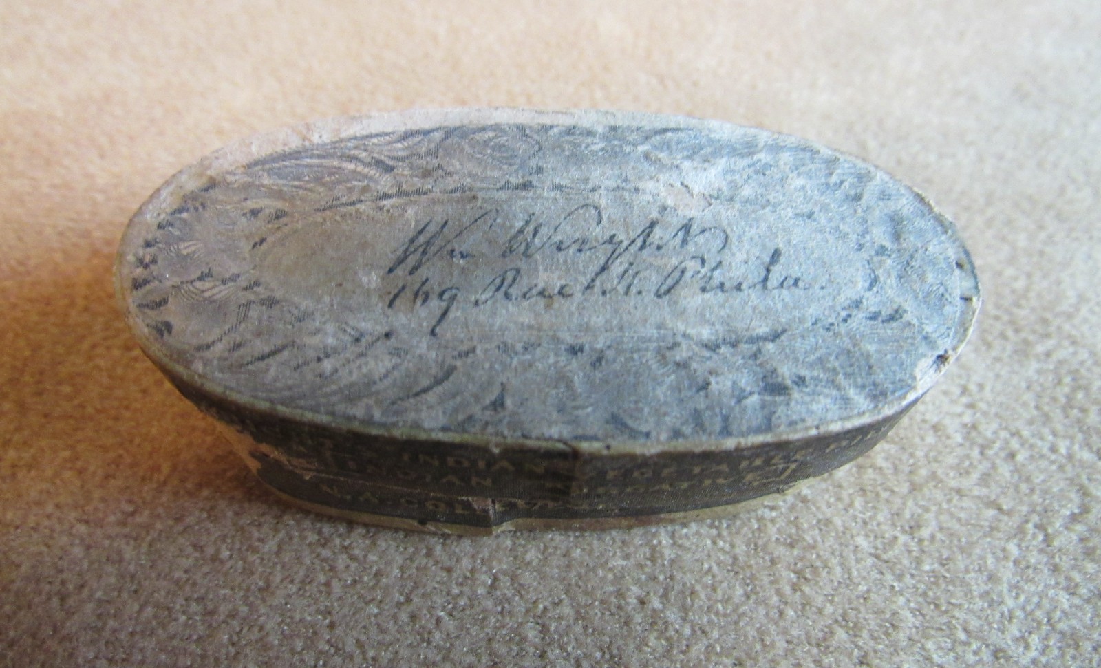 Civil War Wood Box Quack Pills Wrights Indian Vegetable Medicine 1860s