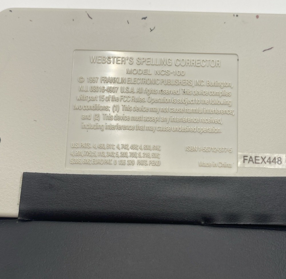 Franklin Webster’s Spelling Corrector NCS-100 With Case. Pocket Size