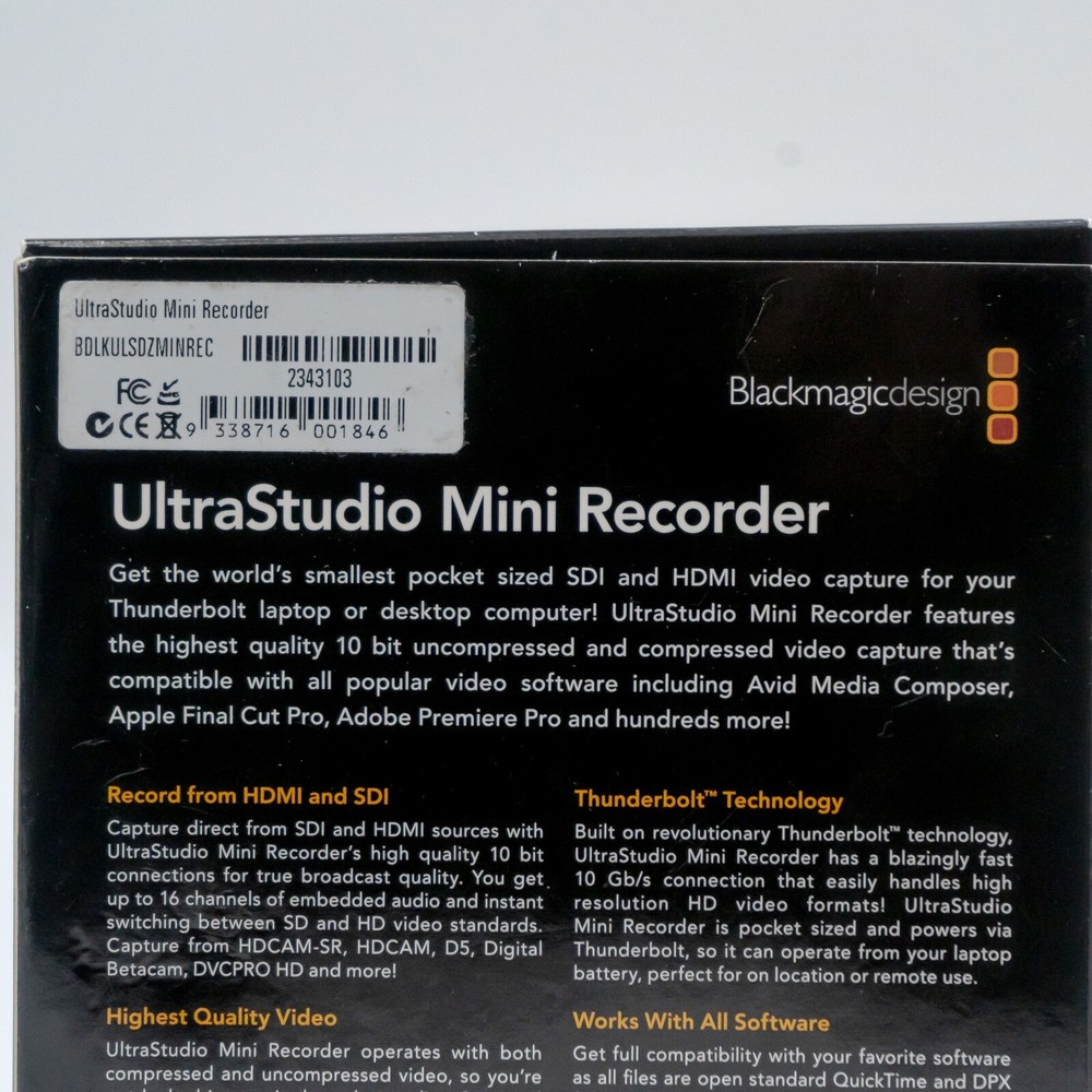 Blackmagic Design UltraStudio Mini Recorder - Thunderbolt with Box