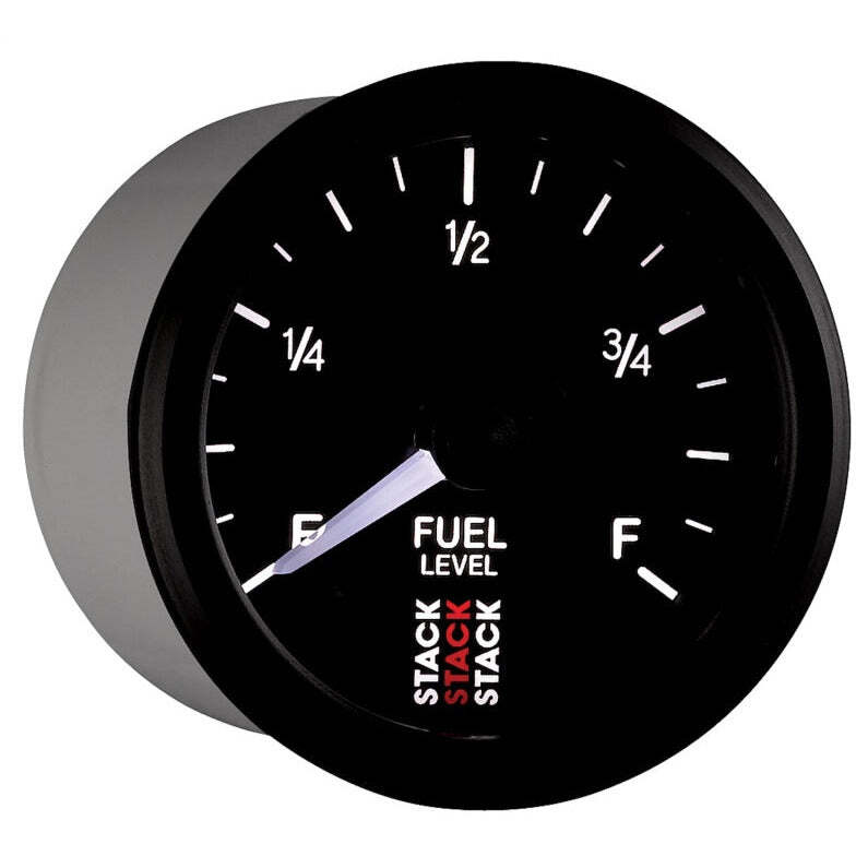 AutoMeter ST3315 Stack Instruments 52mm Pro Stepper Motor Fuel Level Gauge Black